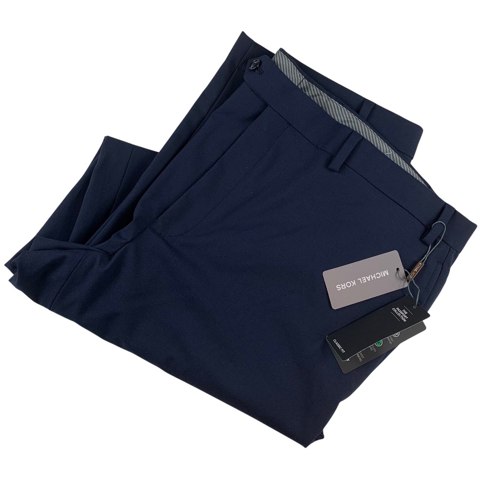 NWT Michael Kors Newbury Pants Mens 40x32 Navy Passport Collection Classic Fit